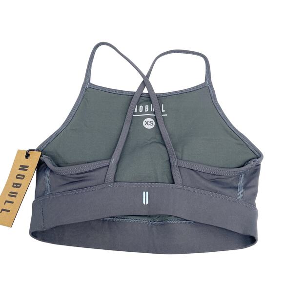 NoBull Women's Matte High Neck Sports Bra Gray Size XS - Picture 2 of 5